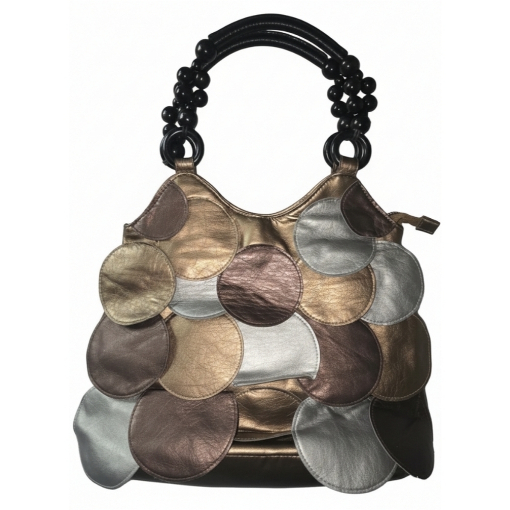 Vintage Y2K Bueno Metallic Circle Pattern Women's Bag